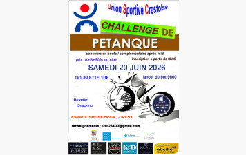 Challenge pétanque 2026